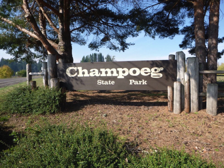 Entrance sign at Champoeg State Park [Heritage Area]